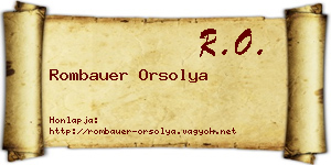 Rombauer Orsolya névjegykártya